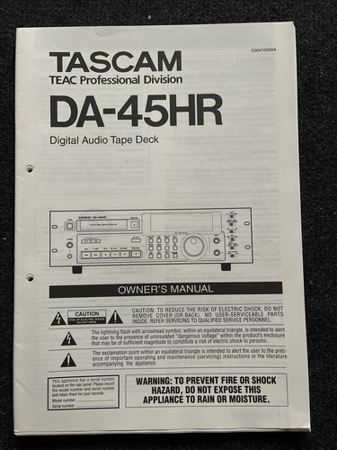 Tascam 45hr dat recorder - tascam, da-45hr